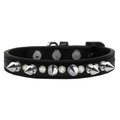 Mansbestfriend Crystals & Silver Spikes Dog CollarBlack Size 16 MA917454